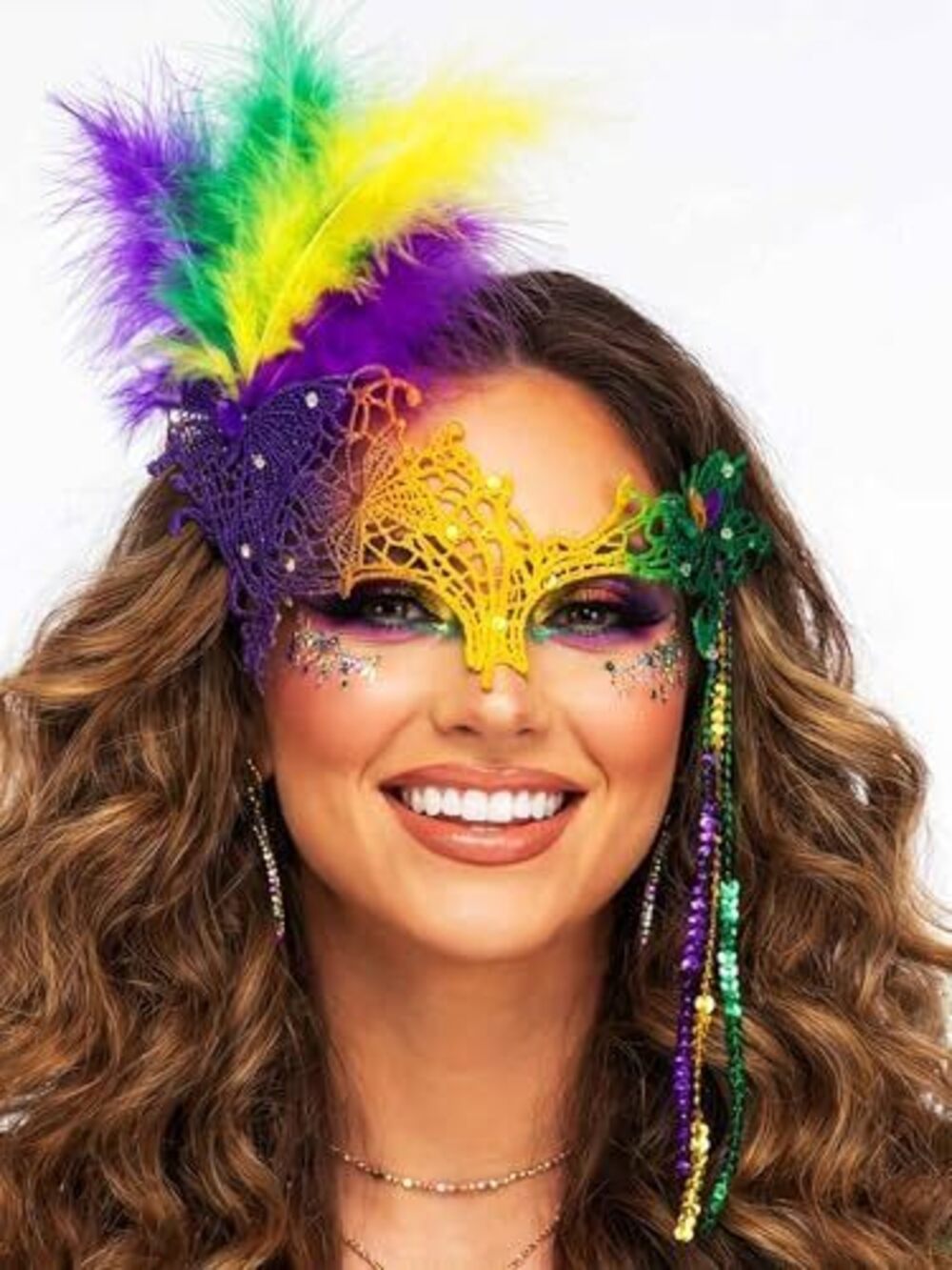 1050 Mardi Gras Mask Carnival Feather Masquerade Mask Venetian Costume